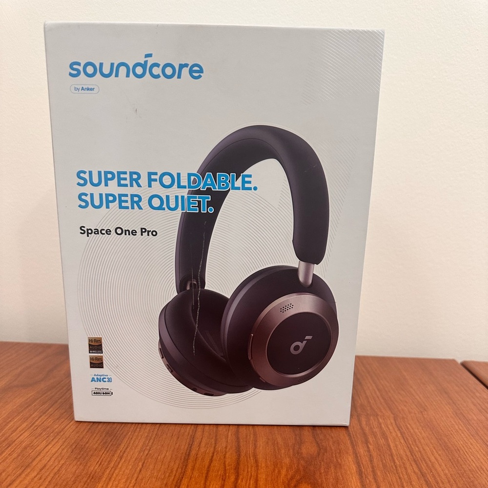 Soundcore Space One Pro Noise Cancelling Headphones Super Foldable Hi-Res -Open
